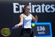 Julia Riera hits a forehand | Image Source: Getty